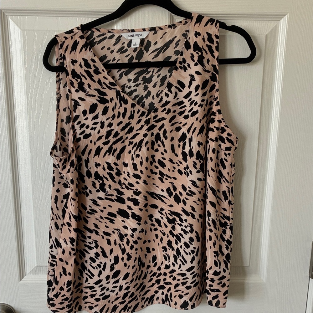 Nine West Women's Animal Print Sleeveless Blouse